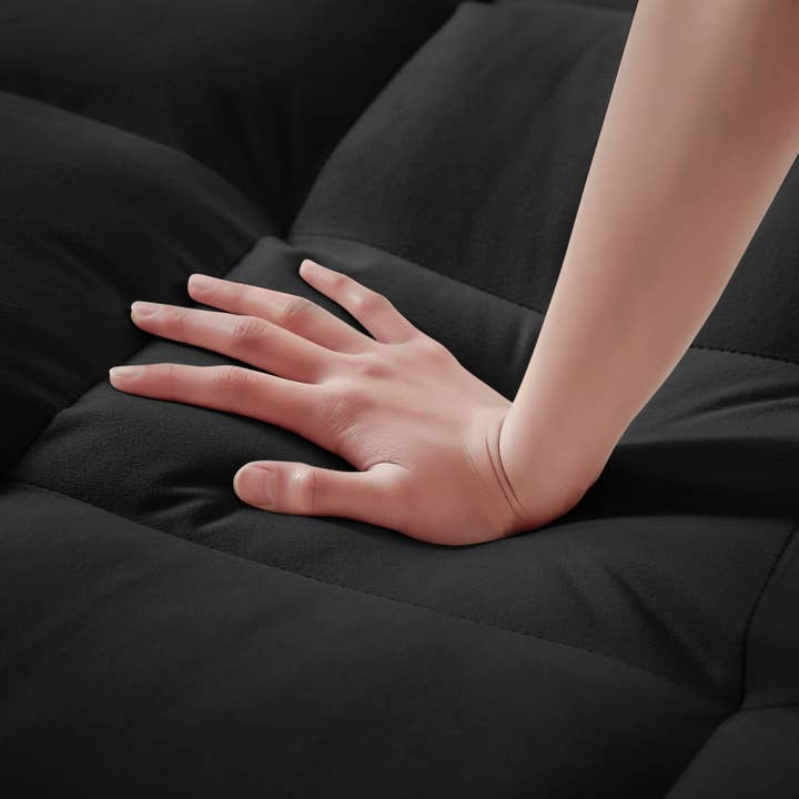 39F Inc. - Wholesale Sofa - Black Foldable Velvet Sofa Bed with USB and Storage8