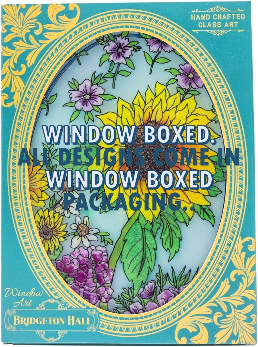 Bridgeton Hall – wholesale Suncatcher – Butterfly Dance - 9" x 6.5" Large Glass Oval Suncatcher1