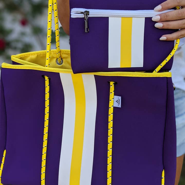 Sugar Lily's - Wholesale Tote Bag - Women's - Sugar Lily's- Neoprene Spirit Collection- Big Purple/Yellow1
