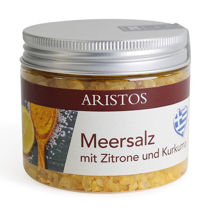 Aristos grobes Meersalz Zitrone Kurkuma 200 g für den Großhandel von ARISTOS olivenöl