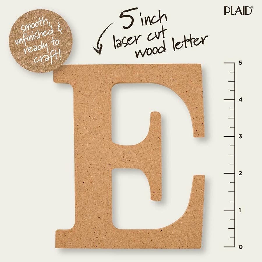 Plaid Crafts - Wholesale Craft Supplies - Plaid ® Wood Surfaces - 5 inch MDF Letter - E1