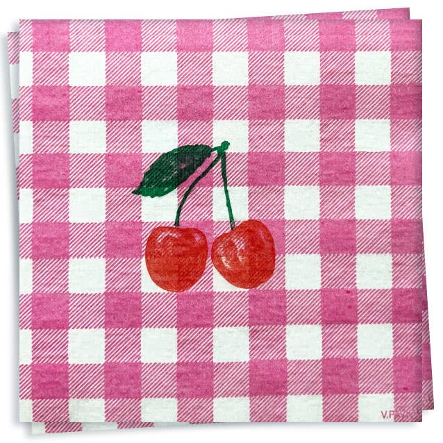 Servilleta de cóctel Cherry Vichy para venta al por mayor de Trendy Table