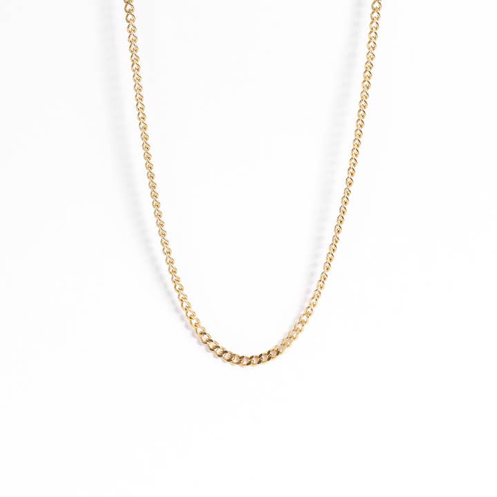 WJW - Wholesale Link & Chain Necklace - Stainless Steel Gold Curb Chain Necklace
