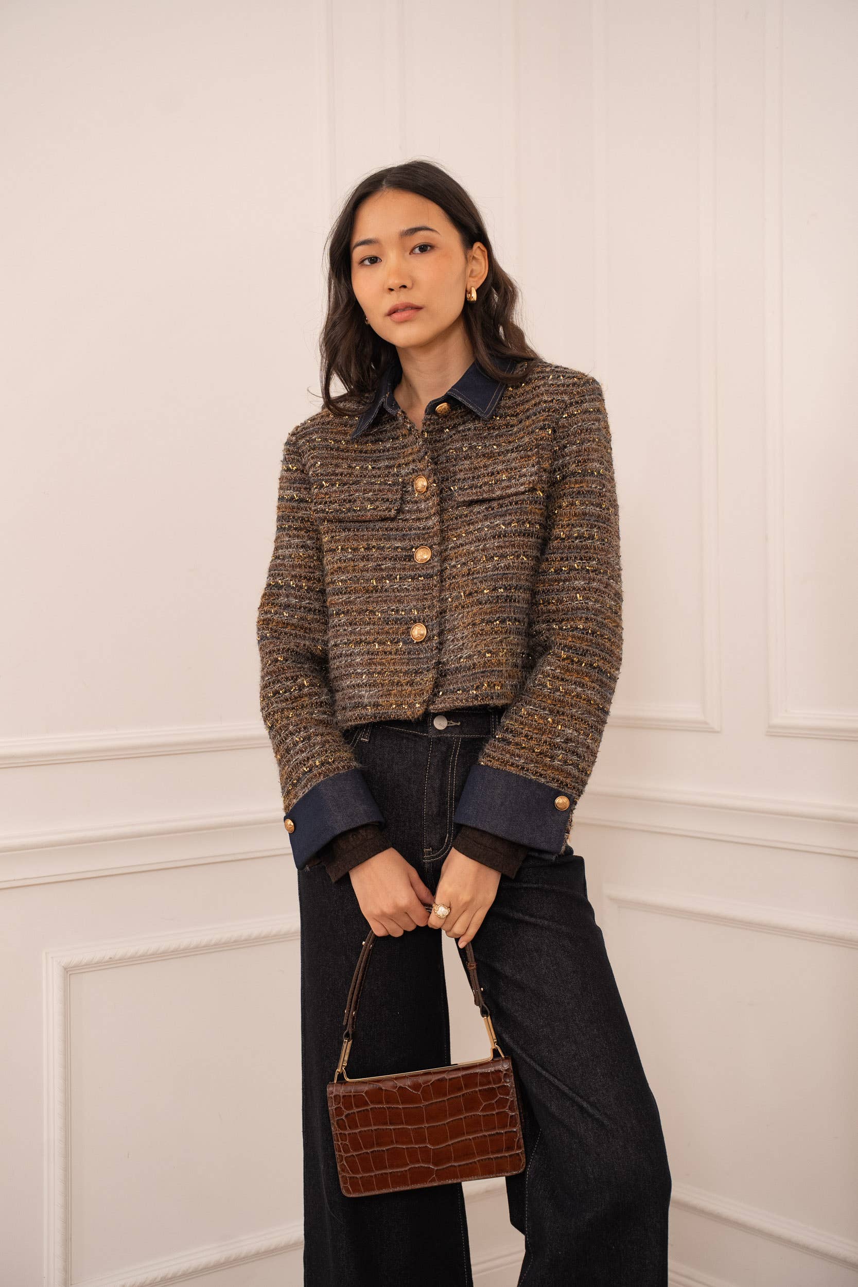 CHOKLATE PARIS - Wholesale Jacket - Women's - Élise jacket in tweed & denim - CK085083