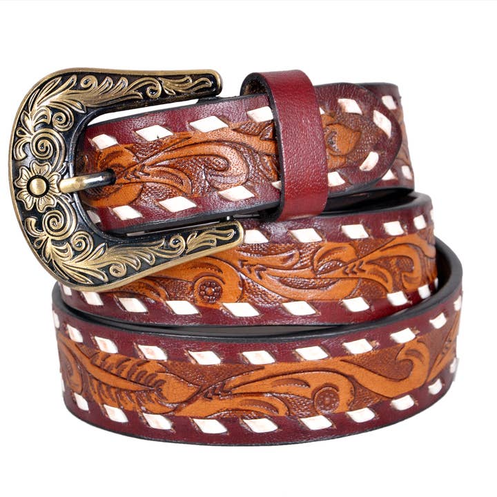 Cinto de couro com ferramentas tricolor 7 unidades pré-pack RMB 17 por atacado de Leather Impressions Inc