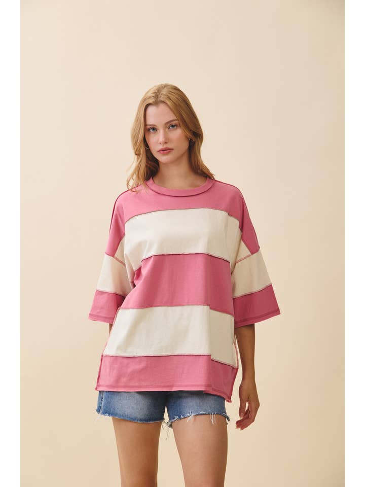 AEMI + CO - Wholesale Knit Top - Women's - 8417FN Polly Color Block Top69