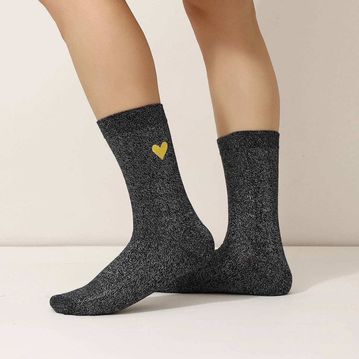 Tites Chaussettes - Venta al por mayor Calcetines - Mujer - Calcetines Altos Lurex Corazón Mujer I 35-411