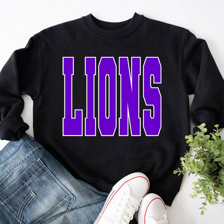 Lions Purple Silver Fleece for wholesale by MidWest Tees