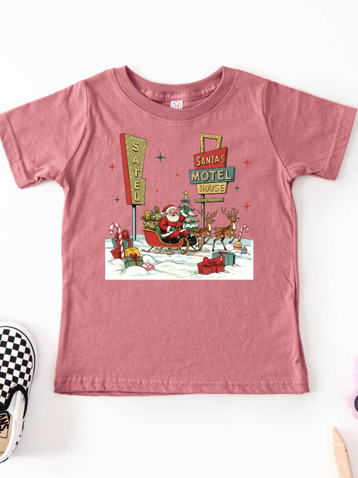 Santa's Christmas Motel Toddler Graphic Tee for wholesale by Uncommon Label