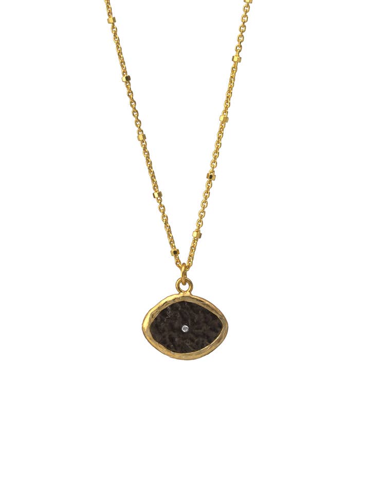Mix metal eye pendant necklace for wholesale by AJS Design Studio