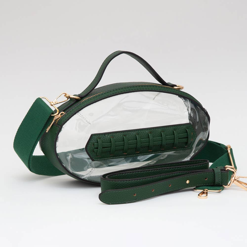 Sensibling Corp. - Wholesale Crossbody Bag - Women's - Football Shaped Transparent Crossbody Bag
10