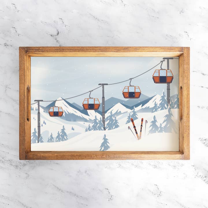 Alpine Lift Wooden Serving Tray for wholesale by Rustic Marlin