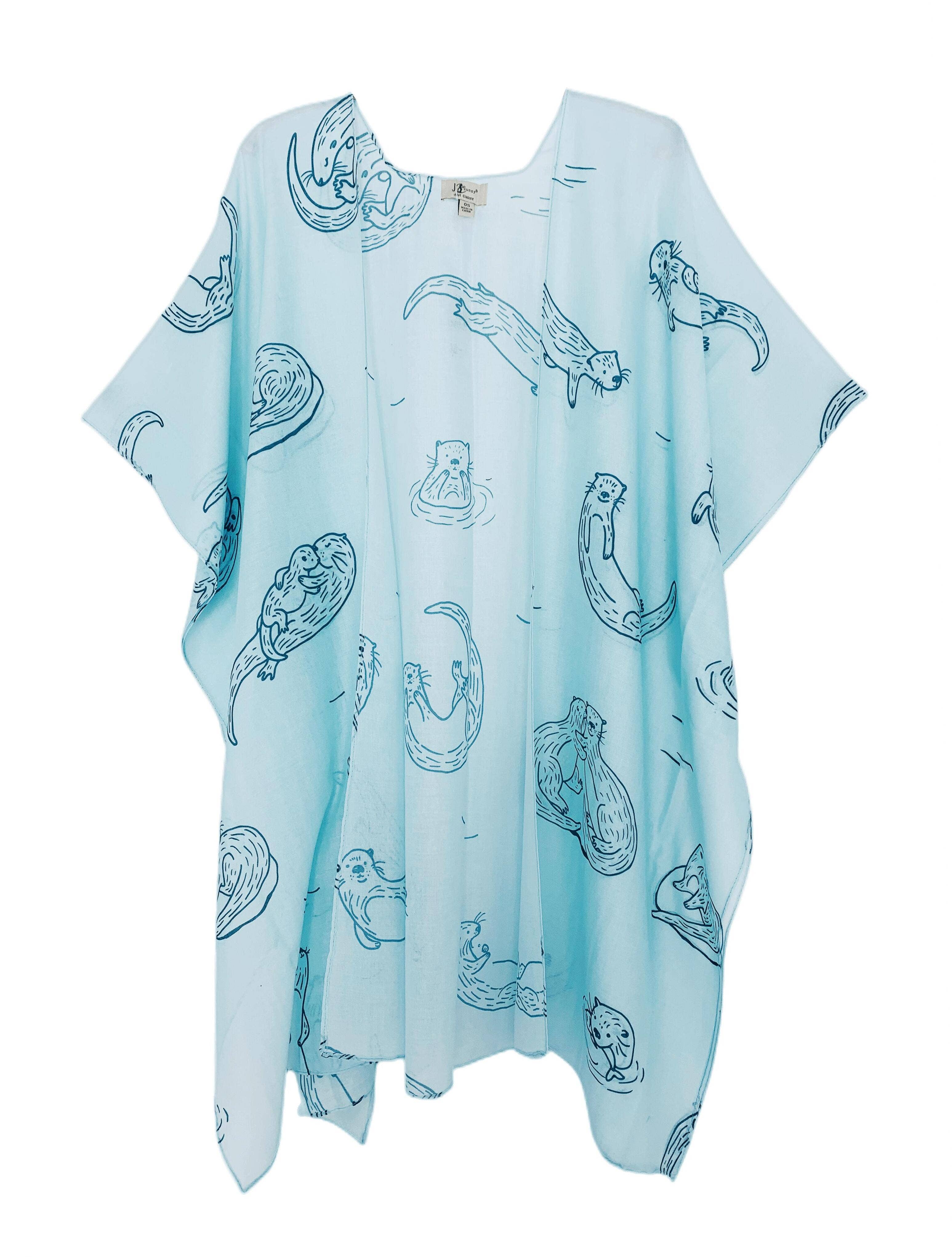 JC Sunny Fashion – Großhandel Kimono – Damen – JC062767 Aqua-Seelöwen-Kimono0