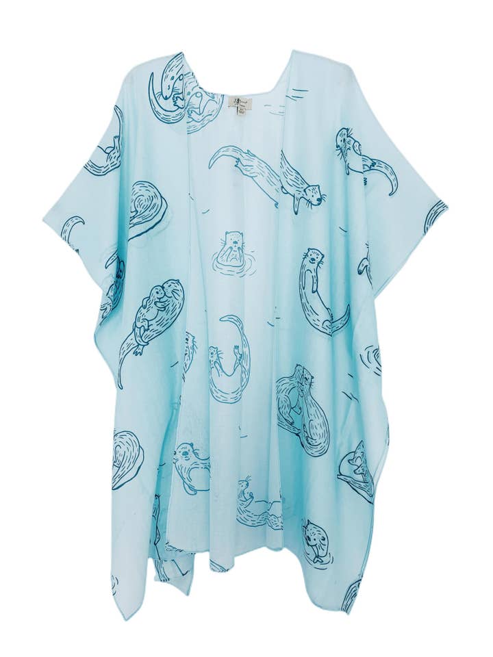 JC Sunny Fashion – Großhandel Kimono – Damen – JC062767 Aqua-Seelöwen-Kimono