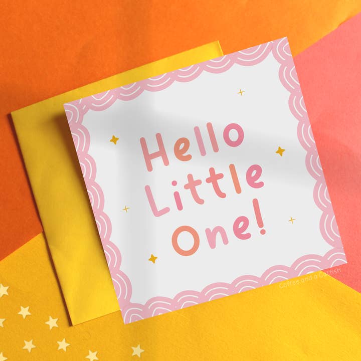 Willkommen auf der Welt Baby Girl Card für den Großhandel von Coffee and a Catfish