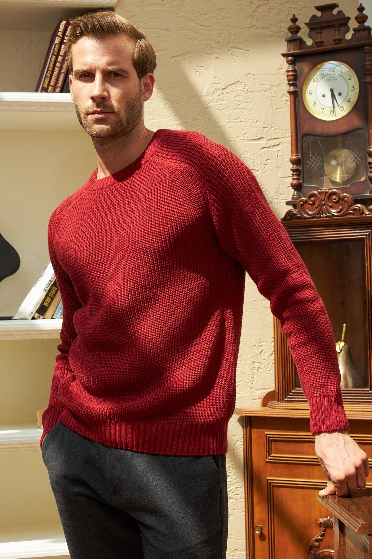 Wear Sierra - Wholesale Knit Sweater - Men's - Men's Long Sleeve Crewneck Mid-Weight Pullover Sweater12