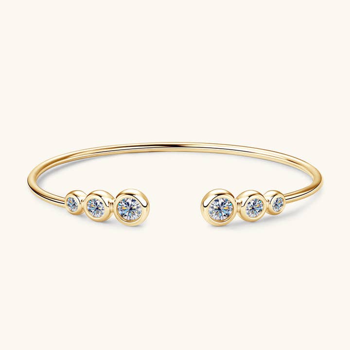 Perimade & Co. LLC - Wholesale Cuff Bracelet - Moissanite Wedding Bangle Bracelet in 925 Sterling Silver