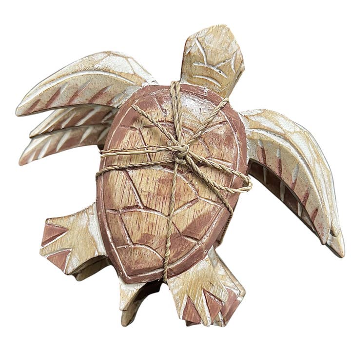 Bamboo Source Tropical Decor - Wholesale Wall Accent - Turtle Wall Plaque Set of 3 - Natural