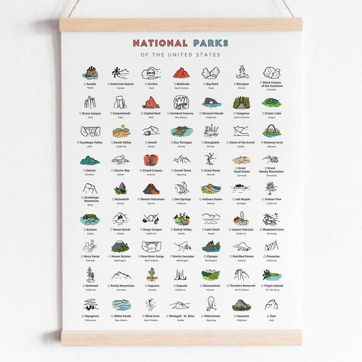 Mappy Paths - Wholesale Coloring Book - Kids & Baby - National Park Coloring Page (11x14”) • activity for kids