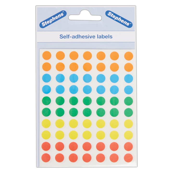 Stephens Labels Multicoloured 8mm Pack 350, Assorted, 8mm for wholesale by West Design Products