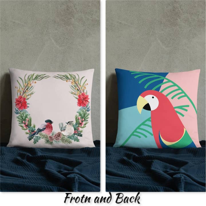 Coussin d'oiseau pastel vintage pour la vente par Cushion Covers Store