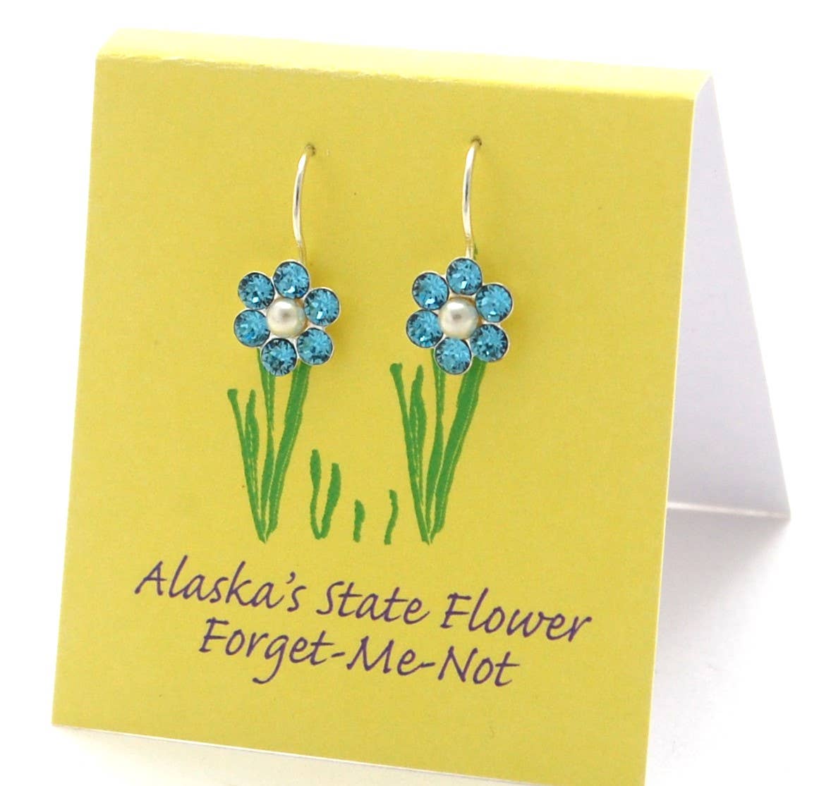 Semaki & Bird - Venta al por mayor Pendientes colgantes - Pendientes Nomeolvides de Alaska - perla genuina de plata de ley