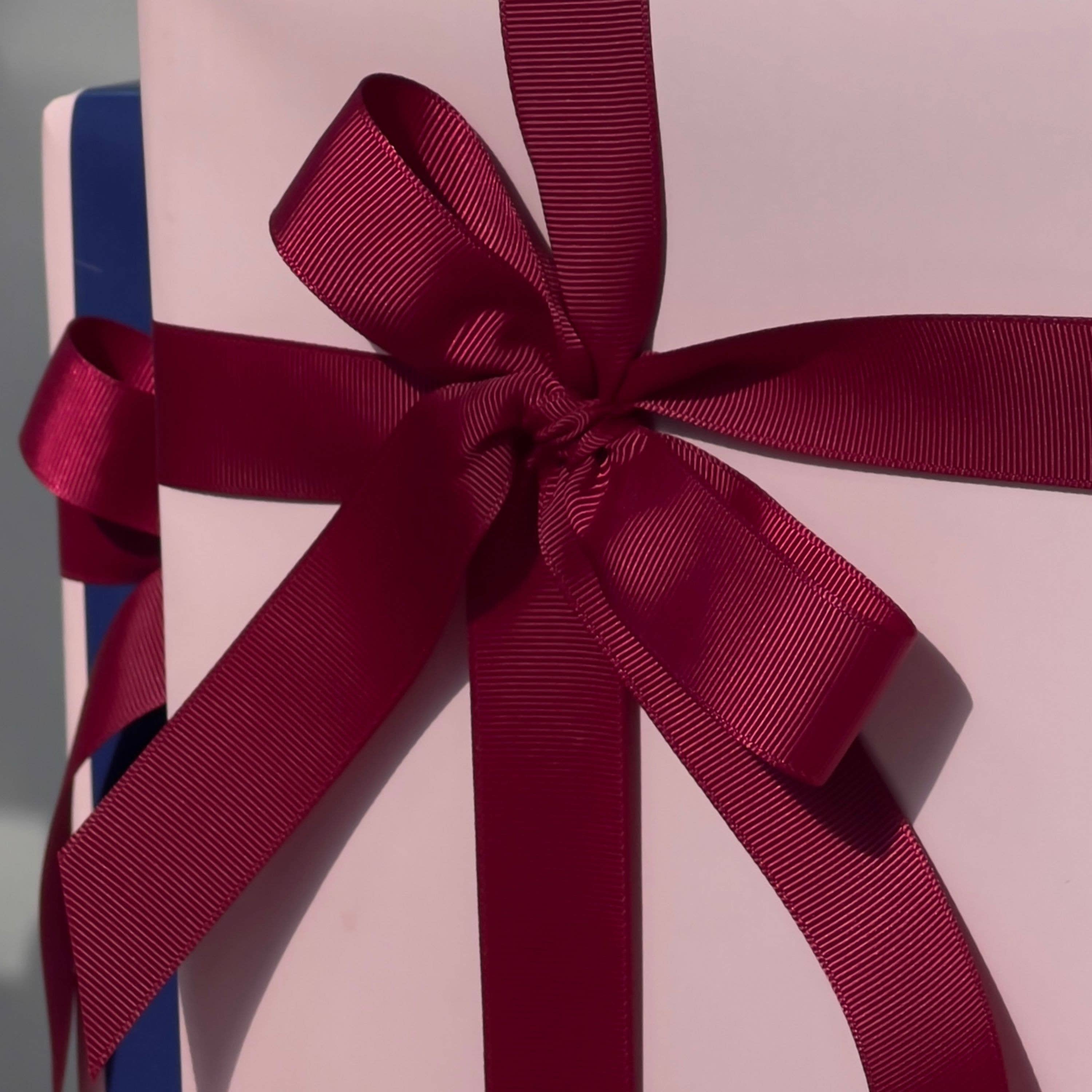 BICO PAPIER – Engroshandel Bånd – Bånd Gaveindpakning | Grosgrain Båndrulle | BURGUNDY | 3M1