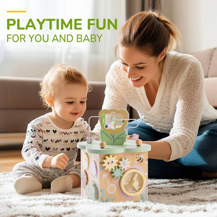 Robud & Mewoofun Official Store - Wholesale Wood Toy - Kids - Robud Wooden Activity Cube Montessori Toys Educational Toy4