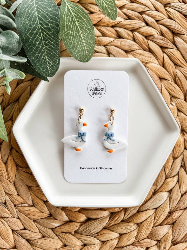 Ganso da Cozinha Campestre | Brincos de Argila Primavera por atacado de Mellow Dove Designs