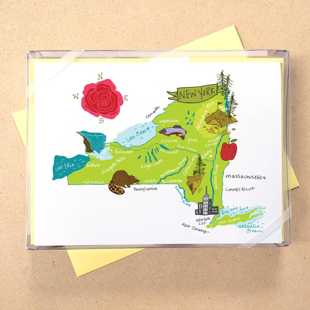 Allport Editions - Wholesale Briefpapier/indexkaartenset - Hallo USA Boxed Card-serie - ALLE 50 STATEN HIER!25