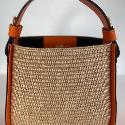 JIJOU CAPRI - Wholesale Top Handle Bag - Women's - ZAZI Raffia & Leather Summer Handbag JIJOU CAPRI4