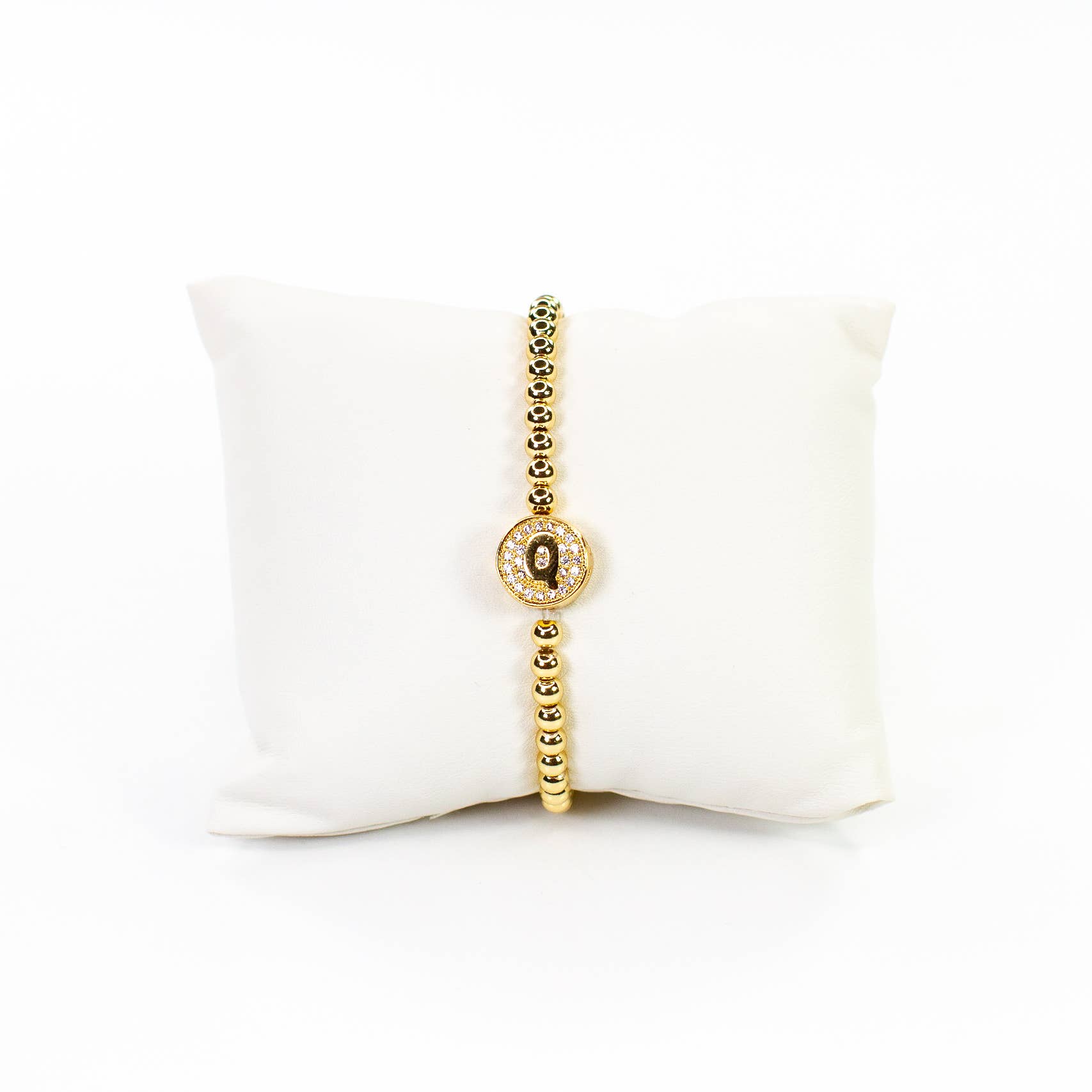 Savvy Bling - Wholesale Beaded Bracelet - Initial Simulated Diamond Bracelet16