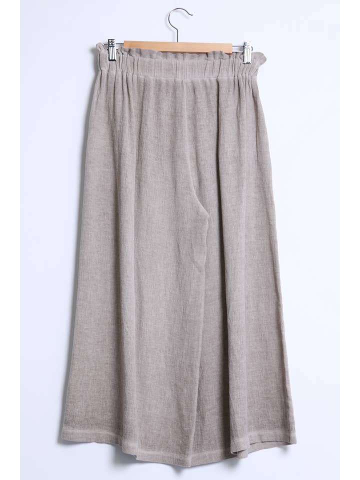 Shyloh - Wholesale Pants - Women's - Mid-length wide pants in cotton linen 206519
