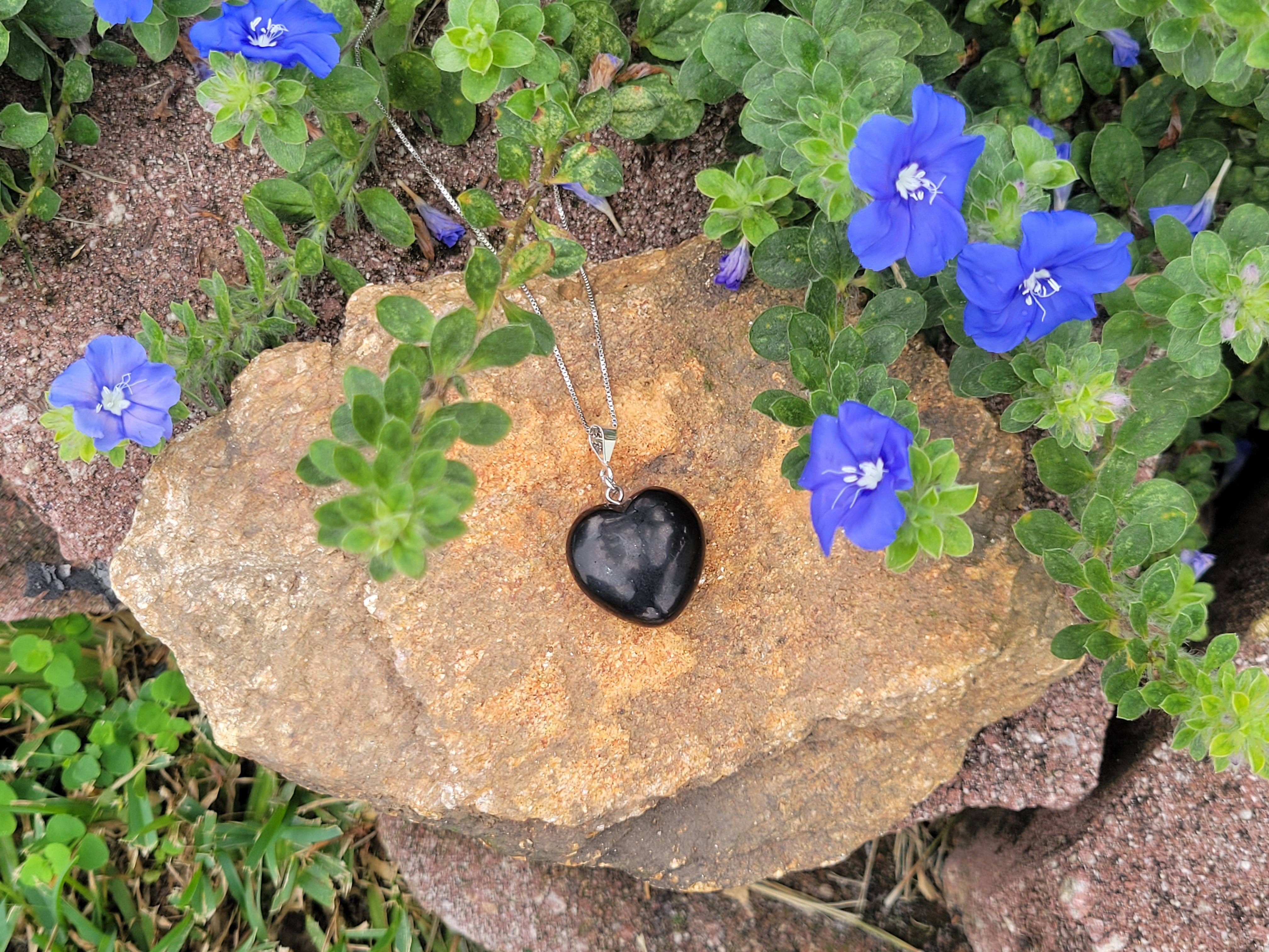 Karelia Creations - Wholesale Pendant/Charm Necklace - 100% Shungite Heart Pendant and Sterling Silver Necklace8