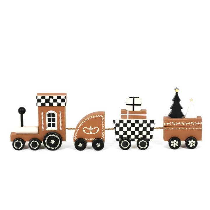 Adams & Co. - Wholesale Christmas Decoration - 71277 - 18x6 wooden train (CHRISTMAS) Christmas Decor