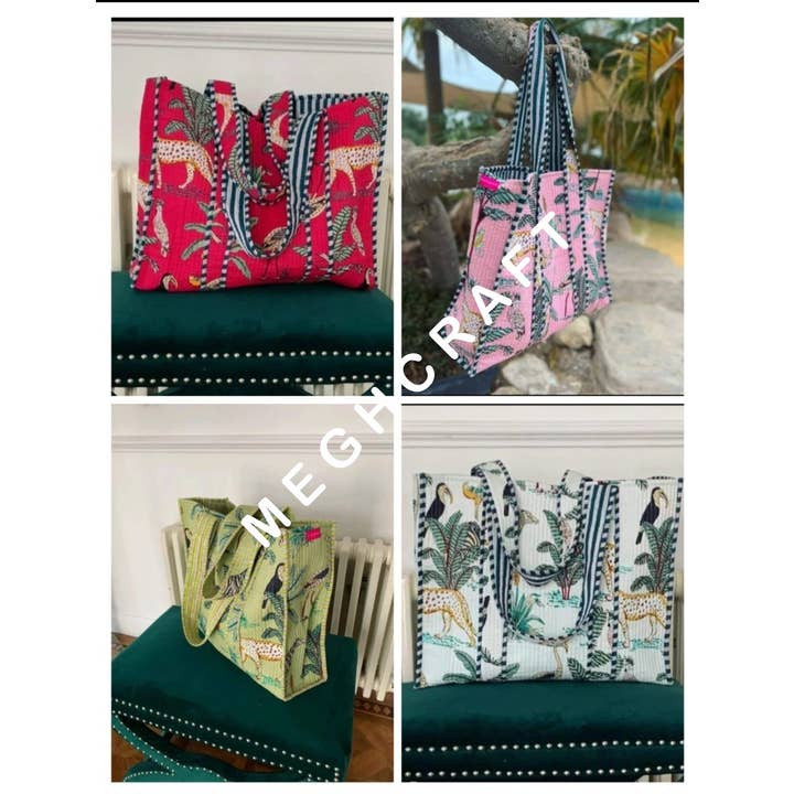 Meghcraft - Wholesale Tote Bag - Women's - Assorted Cotton Quilted Multipurpose Tote Bag | Beach Bag2