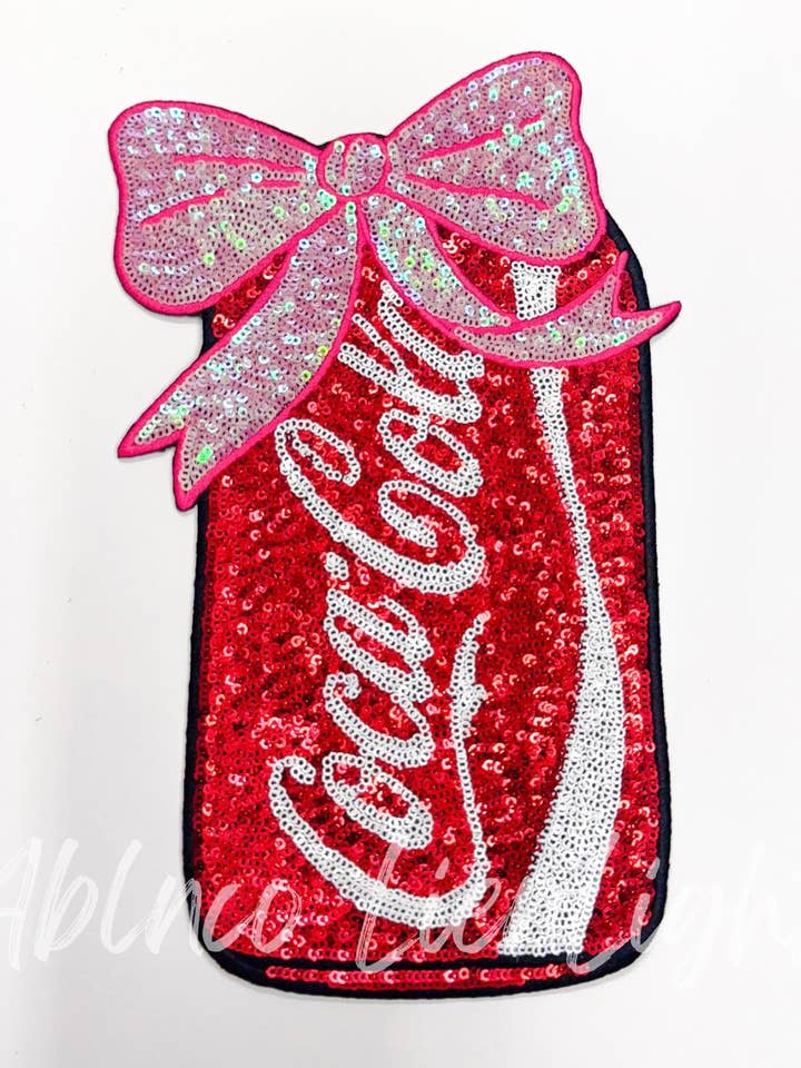 Big Coke Bow Sequins Iron On Patch for wholesale by ABLNco