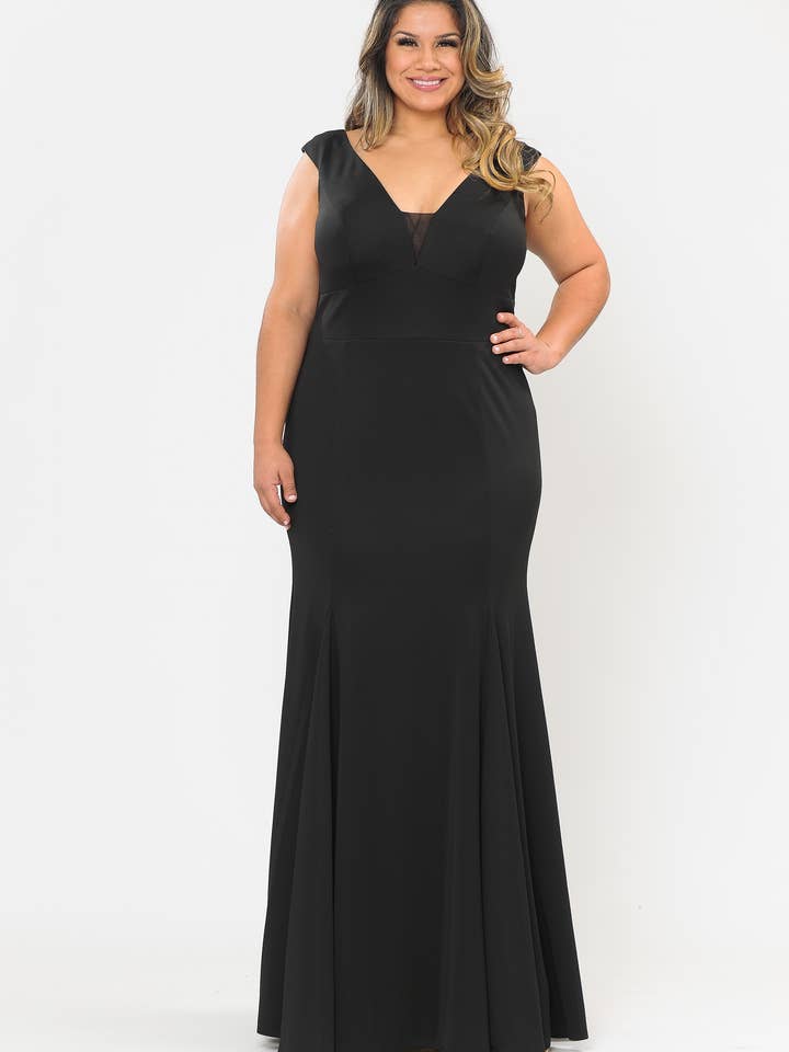 W1022 Use this elegant floor length plus size featuring for wholesale by POLY USA
