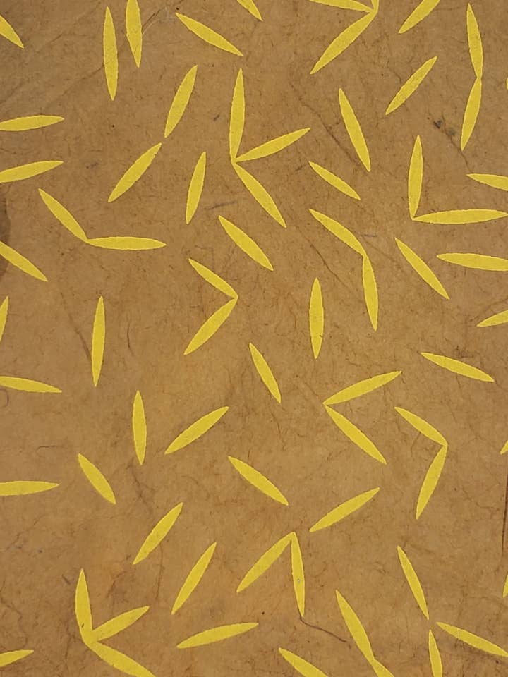 Lokta tryckt Dhaan gul på ockra för wholesale av Aitoh Company