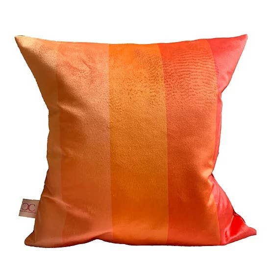 Coussin en velours rayé coquelicot pour la vente par Chloe croft London limited