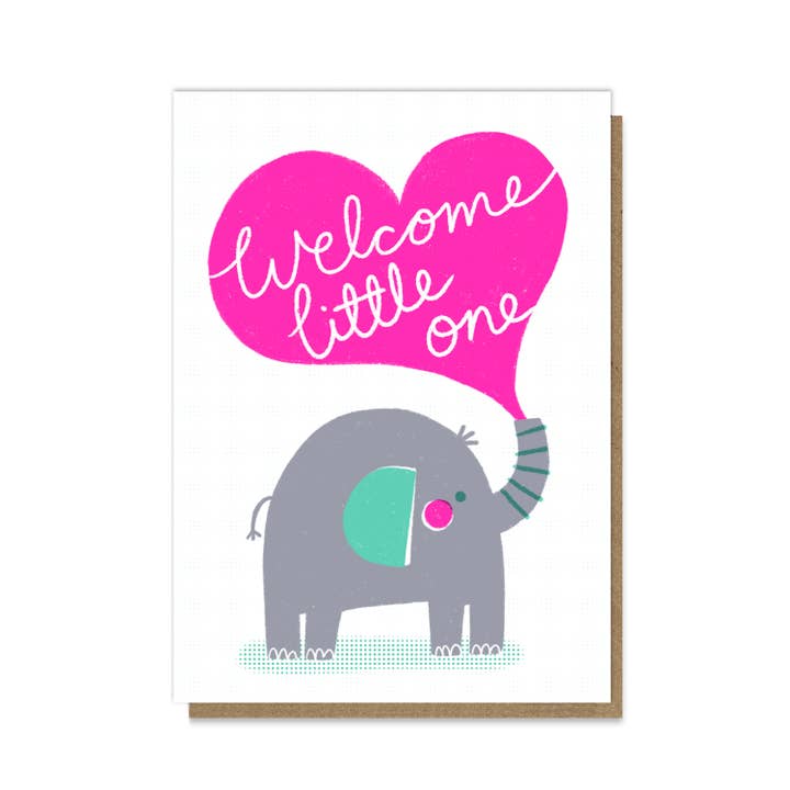 Carte Éléphant Bébé | Carte Nouveau-né | Carte Letterpress pour la vente par Stormy Knight