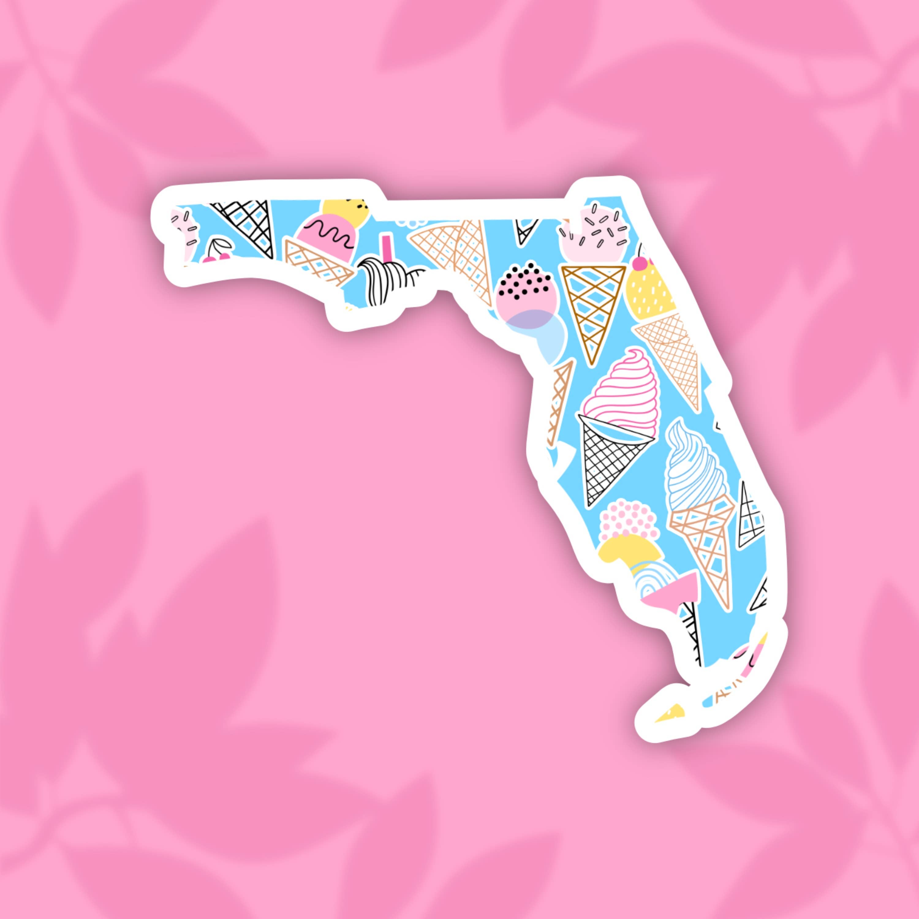 The State Stickers – wholesale Sticker – Florida Retro Ice Cream State Sticker0