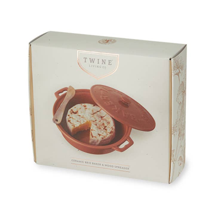 Twine - Wholesale Cheese Board - Terra Cotta Brie Baker with Wood Spreader