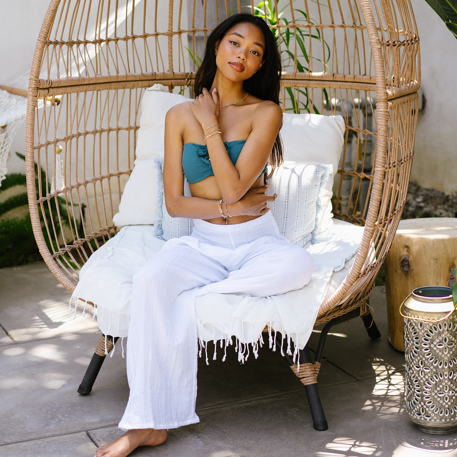 Lotus and Luna - Wholesale Pants - Women's - White Wide Leg Cotton Pants7