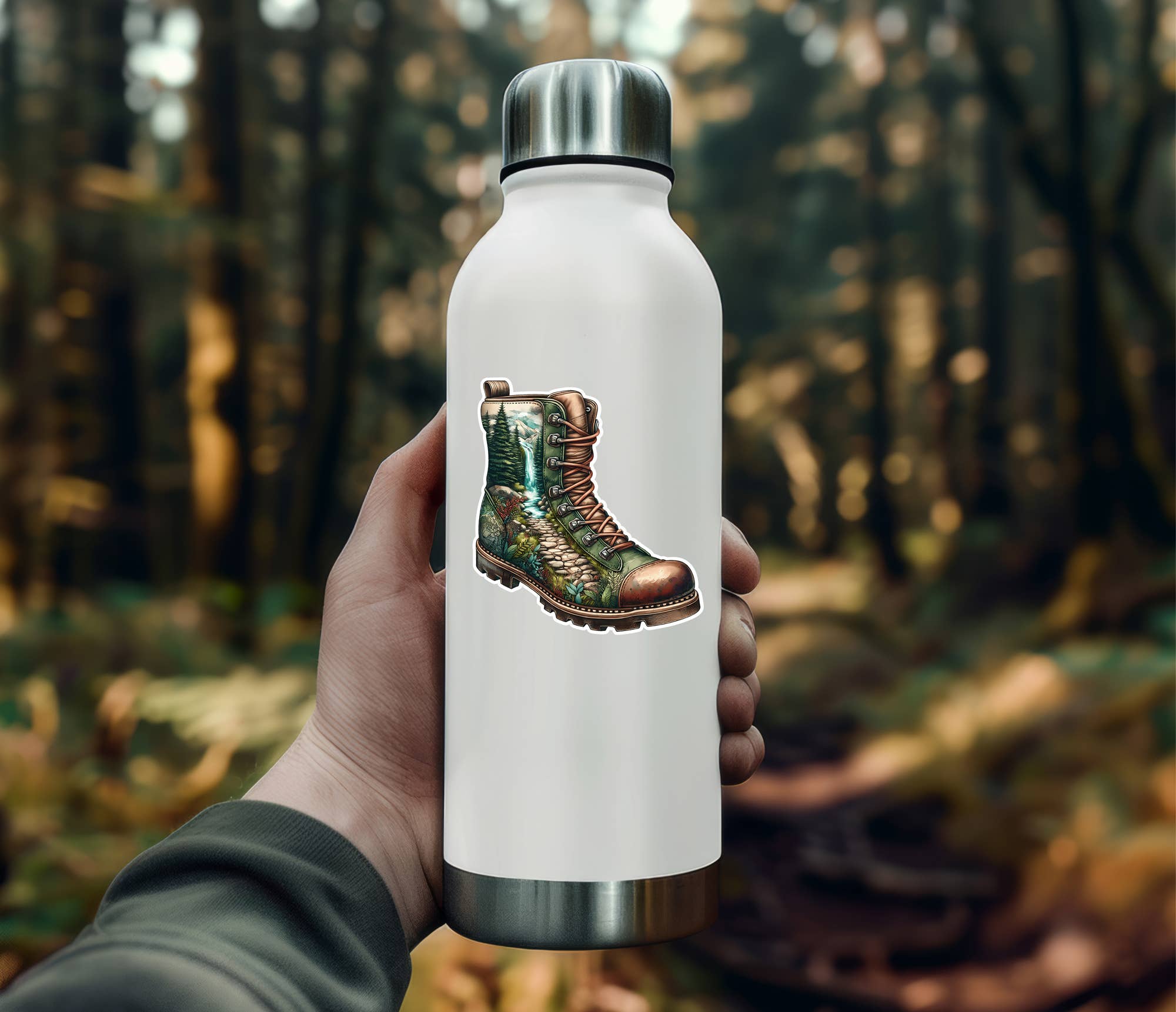 PiggyPrintStickers - Wholesale Sticker - Boot Sticker | Nature Waterfall Scene | Waterproof Vinyl2