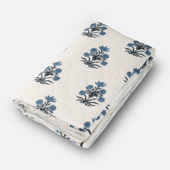 Mela Artisans - Wholesale Throw Blanket - Azure Cotton Handcrafted Throw
