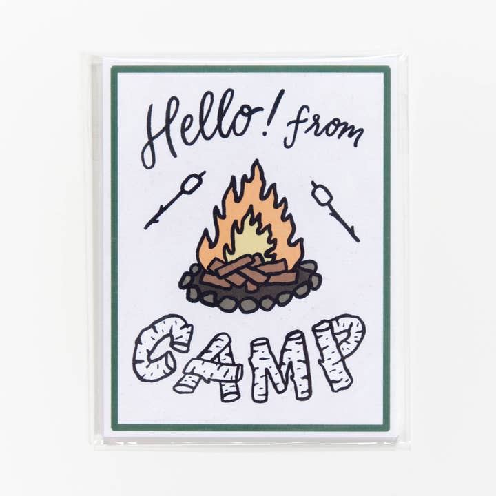 Hello From Camp Set of 8 Postcards for wholesale by Lettering By KT