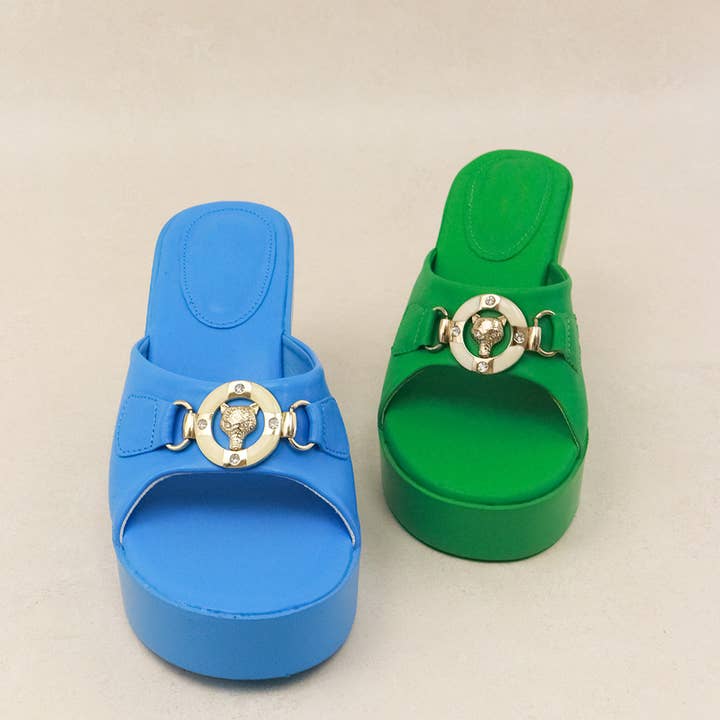 CLIFTON - Mules con plataforma y tacones vintage gruesos para venta al por mayor de Lemonade Shoes