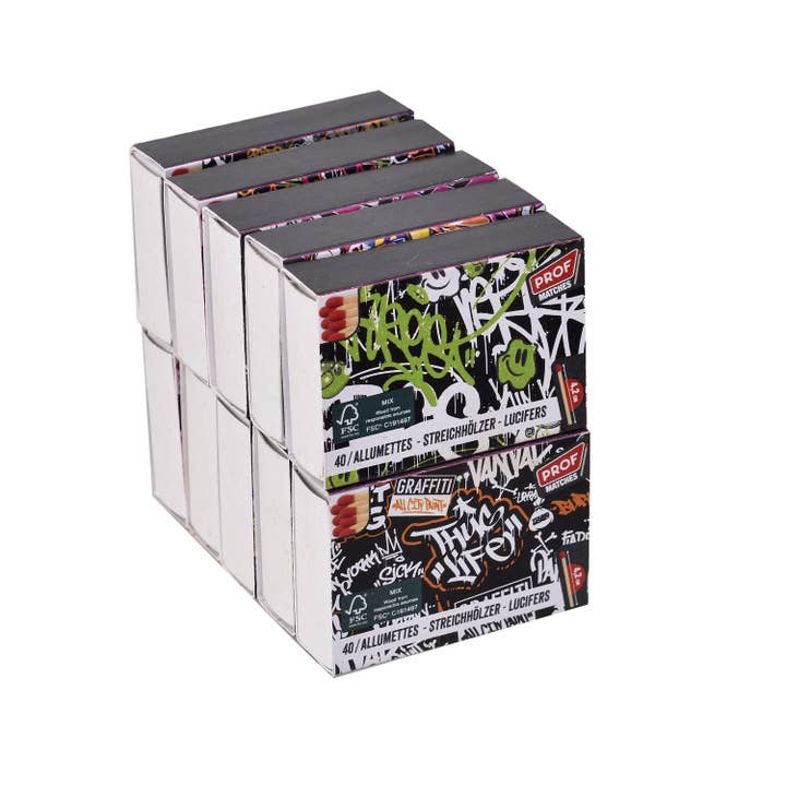 PROF - Wholesale Matches - Set of 10 boxes of 40 matches, Length 4.2 cm