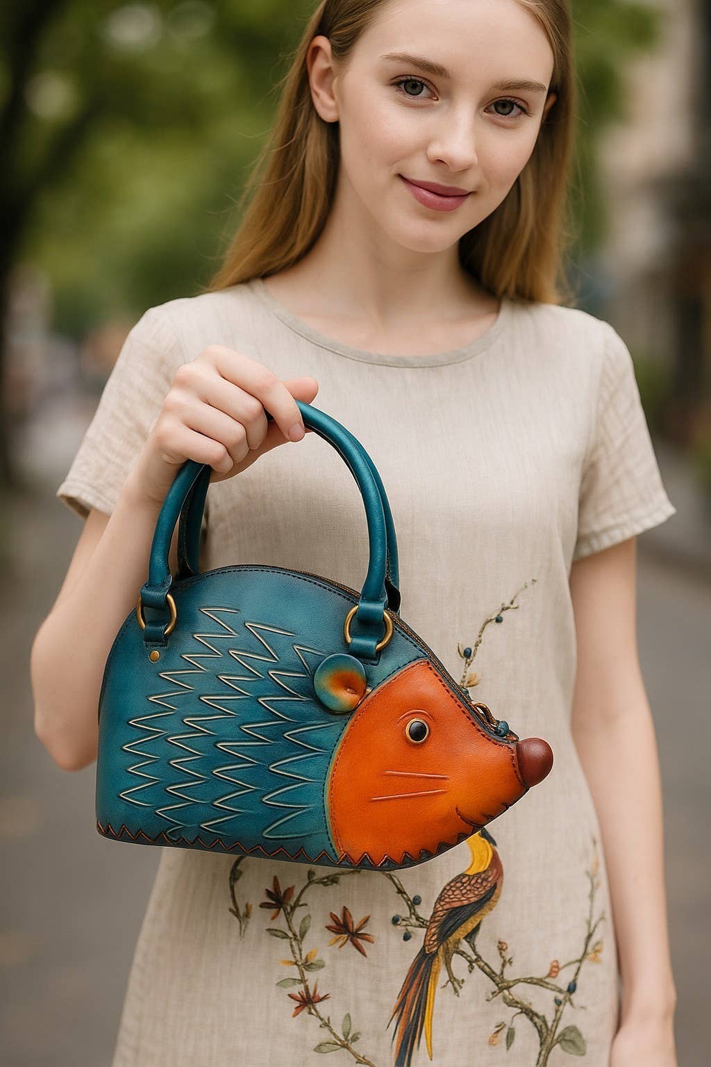 Sunflower Handmade leather inc - Wholesale Top Handle Bag - Women's - H857 leather hedgehog handbag purse4